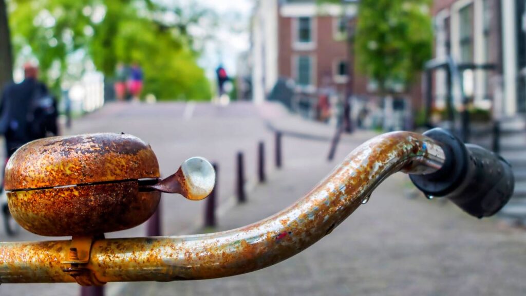 Detalhe de bicicleta em Amsterdam